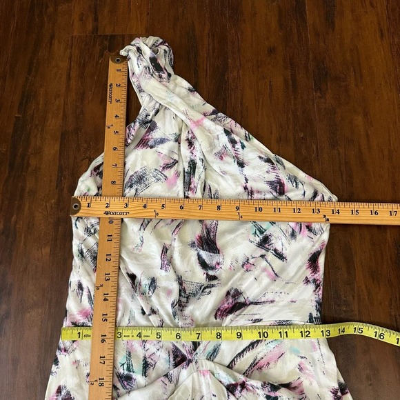 NWT IRO Kevals Printed One-Shoulder Mini Dress in Beige Multicolor - Picture 14 of 15